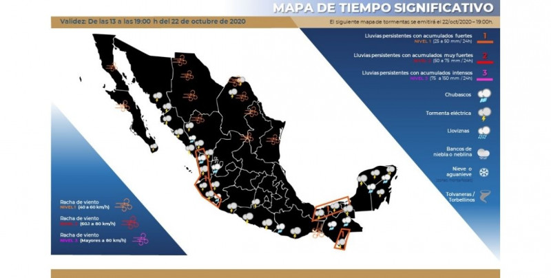 Por Onda Tropical 42, se pronostican tormentas eléctricas para Sinaloa y el sur de Sonora este jueves