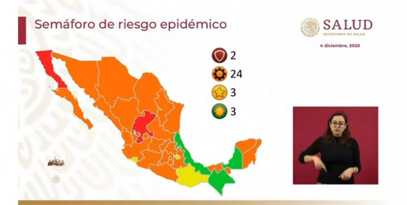 Sinaloa y Sonora quedan en color naranja en la actualización del Semáforo de Riesgo Epidémico Nacional