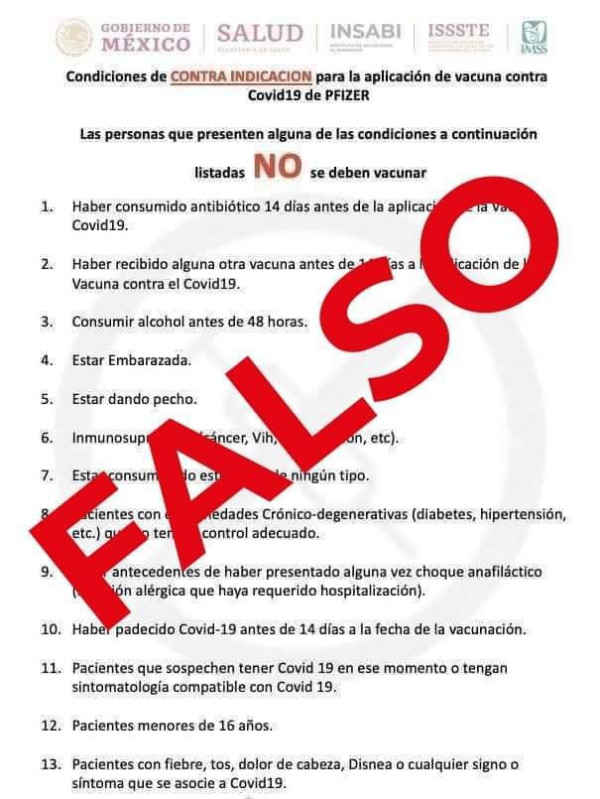 Alertan de información falsa en la aplicación de vacuna Covid