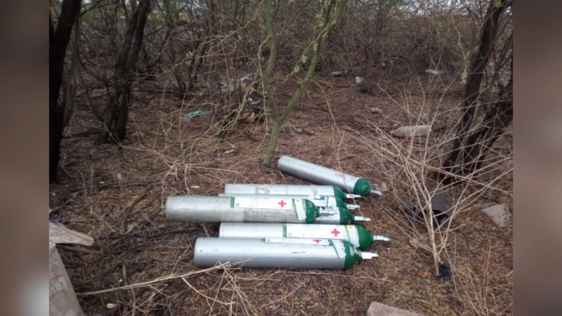 Tanques de oxigeno robados en Navojoa son recuperados
