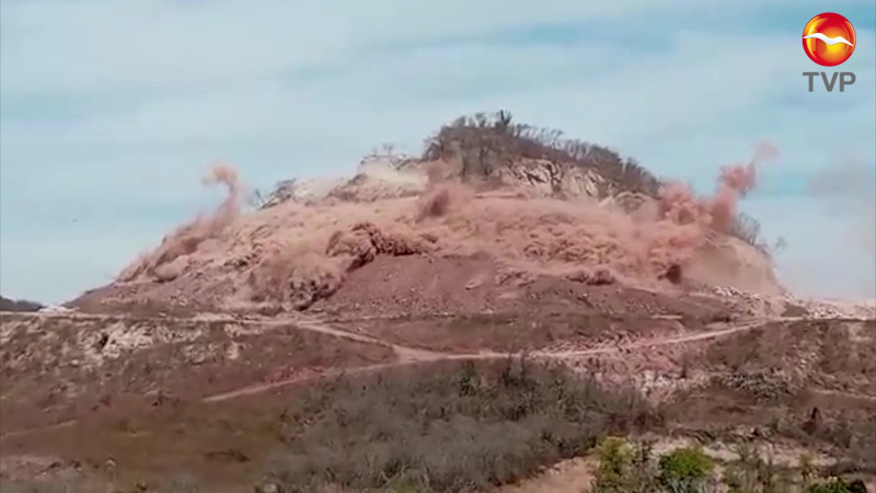 Se reactiva obra en cerro que fue dinamitado en Mazatlán