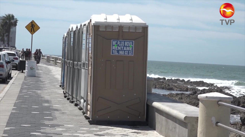 Instalarán baños portátiles en franja costera de Mazatlán