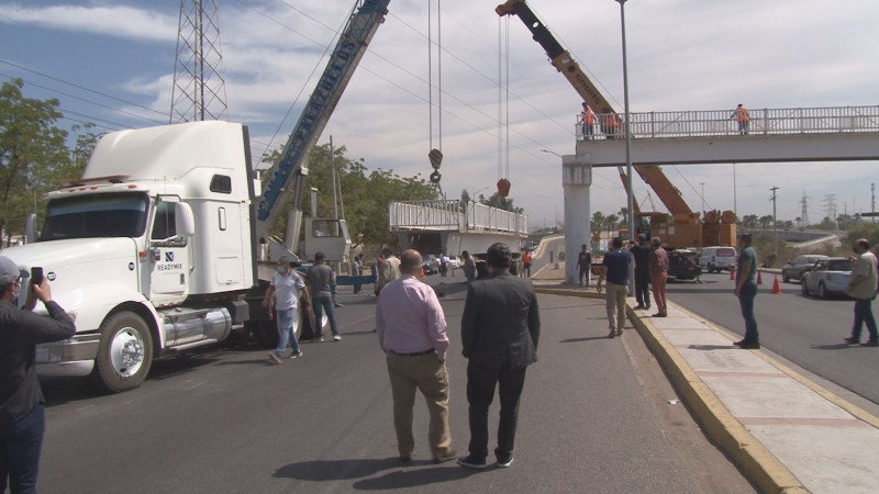 Retiran puente antipeatonal en Culiacán