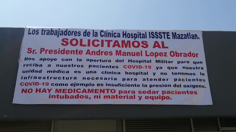 Manifestación en el ISSSTE Mazatlán: llenos de COVID