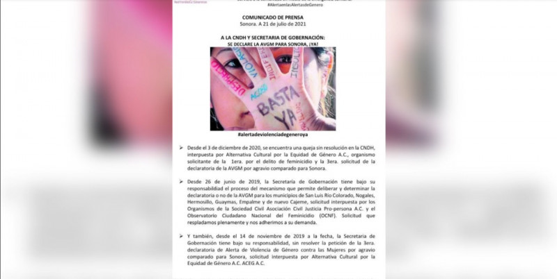 Sonora ocupa el segundo lugar en México en acoso sexual; Cajeme entre los municipios con alza en feminicidios
