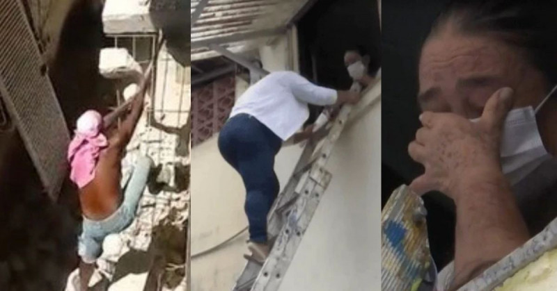Anciana lleva un año atrapada en segundo piso porque su vecino le demolió la escalera