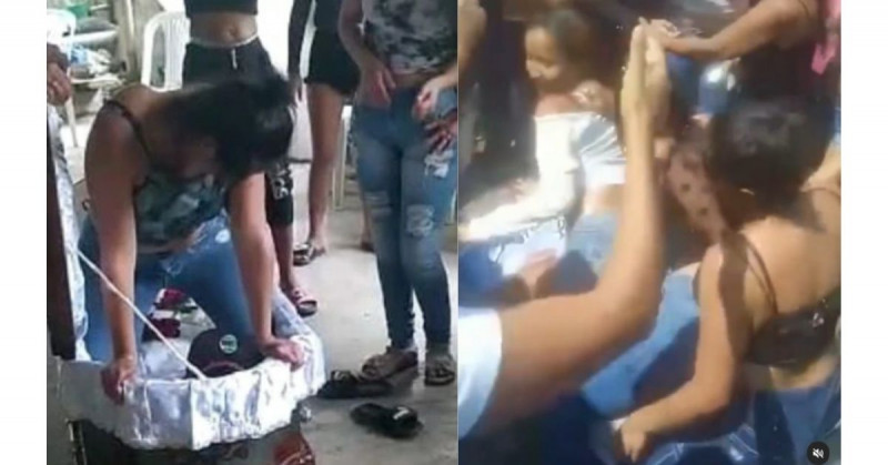 Mujeres perrean sobre el ataúd de su difunto amigo asaltante (video)