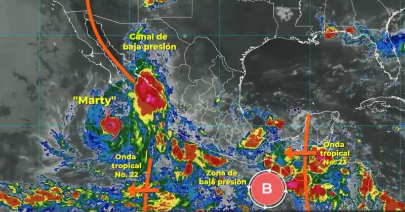 Tormenta Marty nace en el Pacífico a partir de remanentes del ciclón Grace