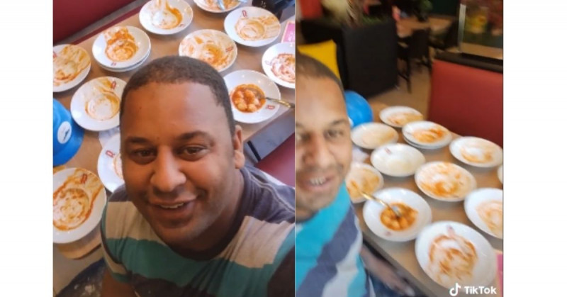 Hombre entra a buffet y tras comer 15 platos lo corren del lugar | #Lo más  visto en redes | Noticias | TVP 