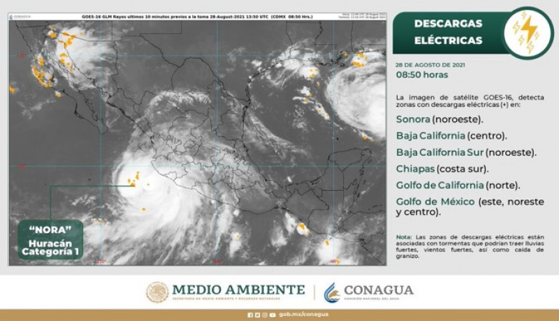 “Nora” continúa su trayectoria, se esperan lluvias fuertes para Sinaloa