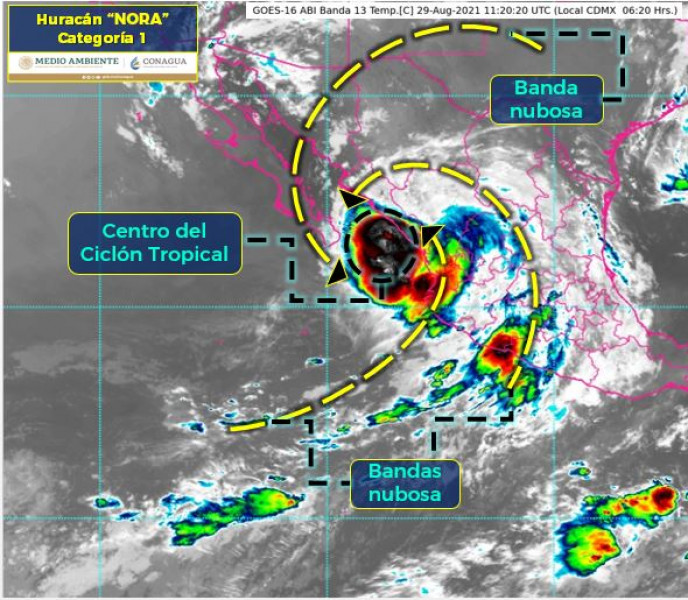 “Nora” se ubica sobre las costas de Escuinapa y avanza a Mazatlán