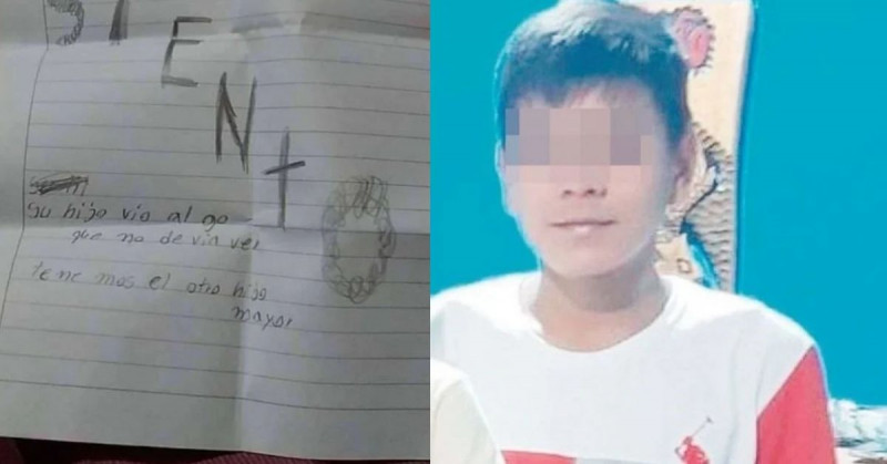 "Lo siento, su hijo vio algo que no debía de ver", se lee en carta al lado de niño de 2 años asesinado