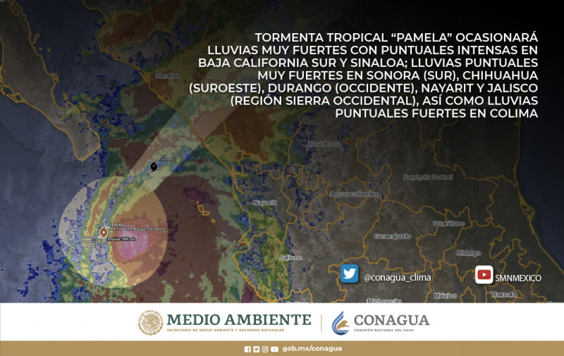 "Pamela" se degrada a tormenta tropical