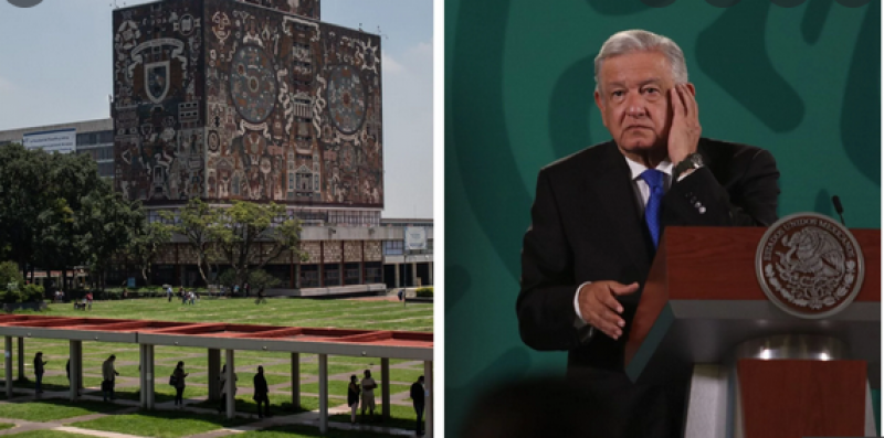 Matiza AMLO en las críticas contra la UNAM