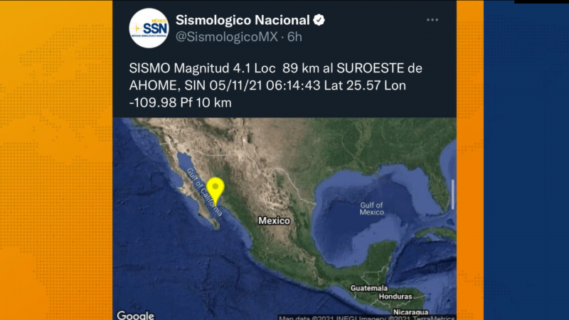 Registra sismológico nacional por lo menos 5 sismos de baja intensidad en Ahome este viernes