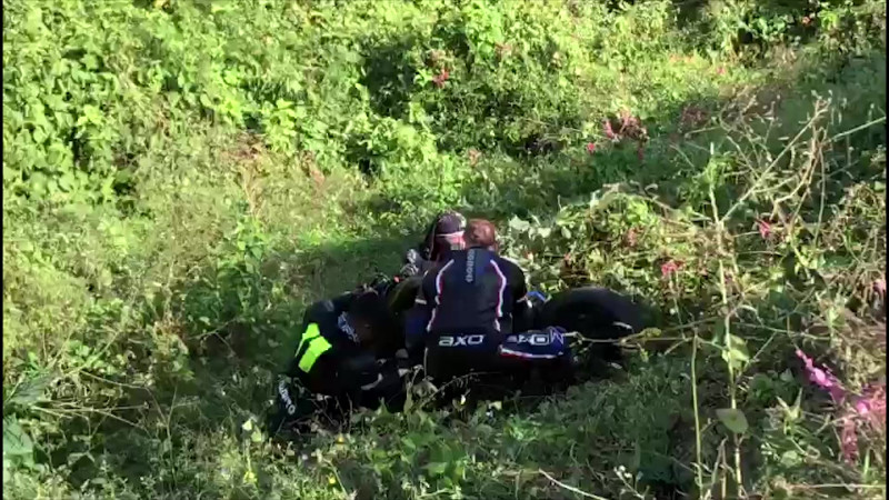 Motociclista sufre accidente cerca de Malpica,Concordia