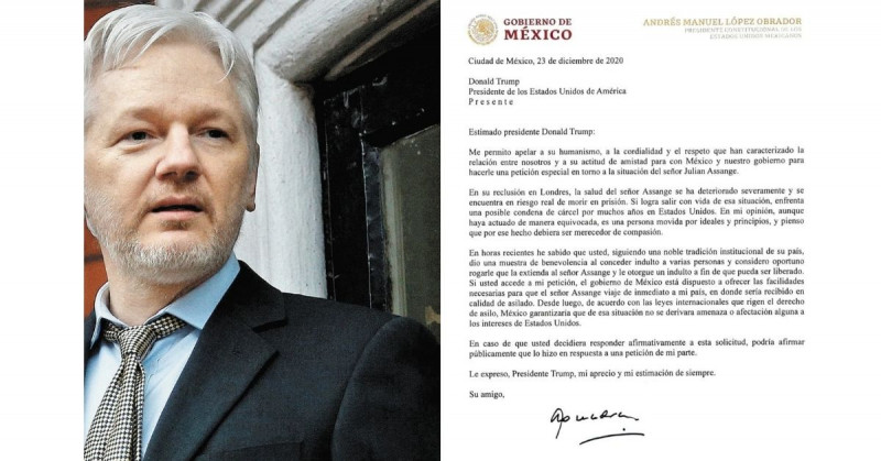 México publica carta enviada a Trump en donde le pidió exonerar a Assange