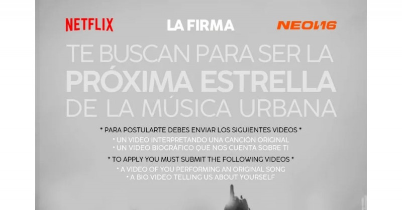 Netflix te busca para reality que formará la nueva estrella de la música urbana