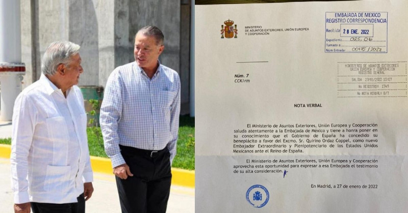 España otorga el beneplácito para que Quirino Ordaz sea embajador
