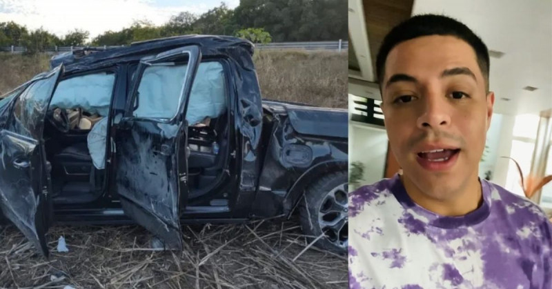 Vocalista de Grupo Firme aclara que no iba en su camioneta accidentada (video)