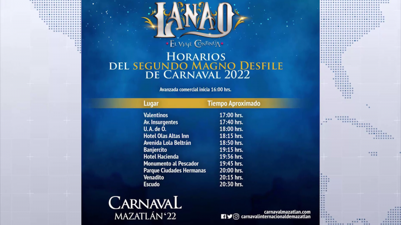Todo listo para segundo desfile del Carnaval de Mazatlán 2022