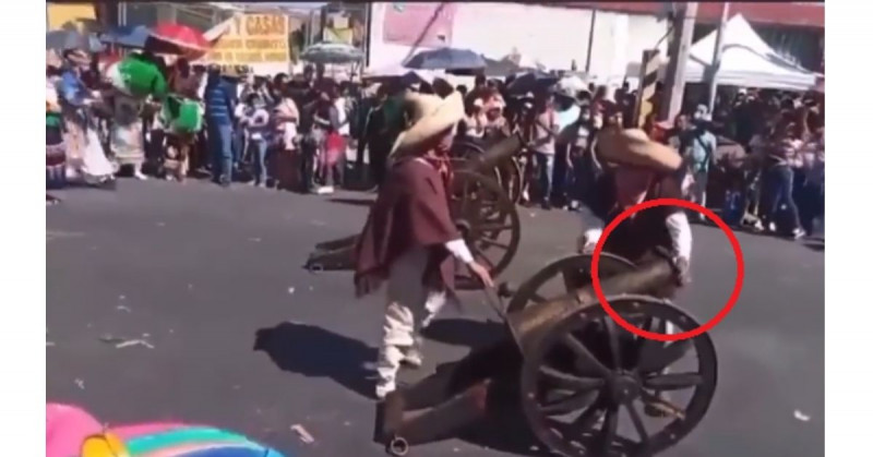 La explota la mano por cañonazo en Carnaval de Puebla (video)