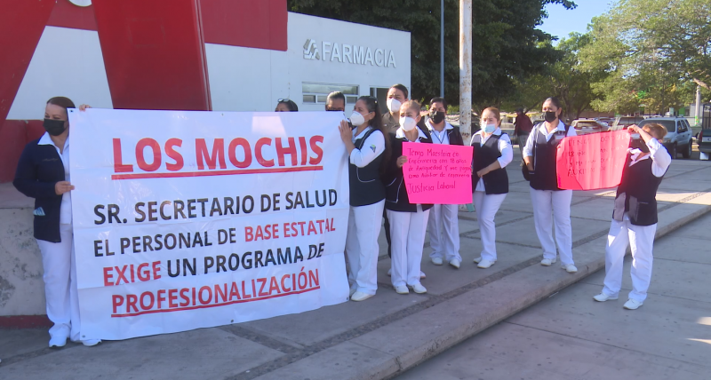 De nueva cuenta se manifiesta personal de enfermería del hospital general de Los Mochis; exigen la profesionalización de sus plazas