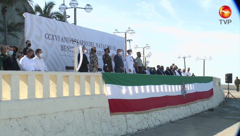Conmemoran en Mazatlán 216 aniversario del natalicio de Benito Juárez