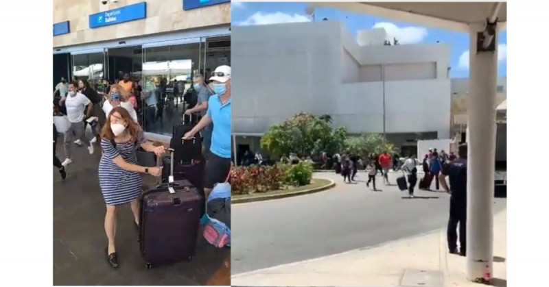 Caos en aeropuerto de Cancún por supuesta balacera