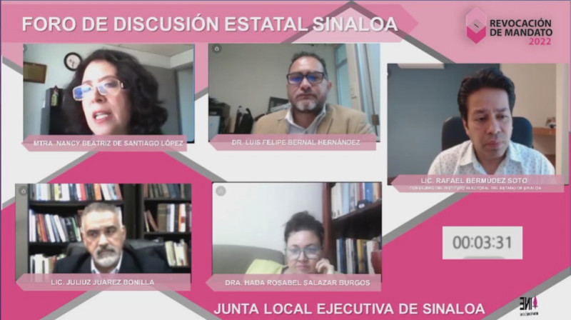 INE Sinaloa realiza foro de discusión estatal sobre la Revocación de Mandato