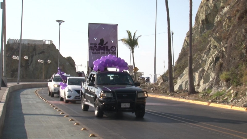 PAS realiza caravana en apoyo a la revocación de mandato en Mazatlán