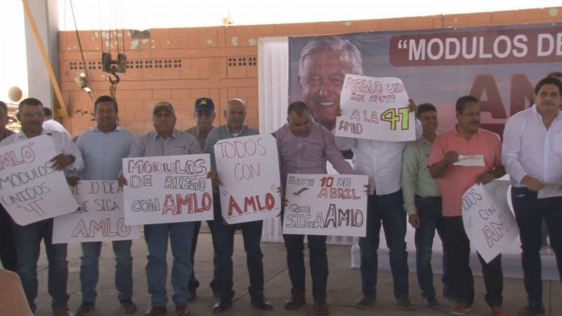 Presidentes de módulos de riego de Sinaloa apoyan "que siga AMLO" en la consulta de revocación de mandato