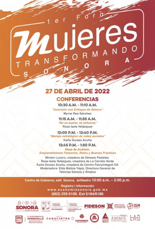Invitan al Primer Foro: "Mujeres Transformando Sonora".