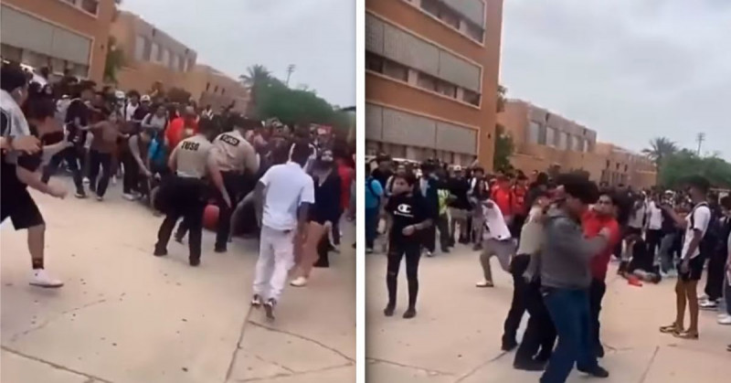 Padre se pelea con 30 alumnos que molestaban a sus hijos (video)