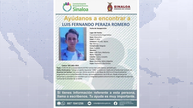 Desaparece estudiante en Mazatlán