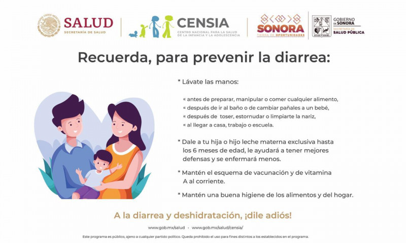 Llama a prevenir enfermedades diarreicas la Secretaría de Salud en Sonora
