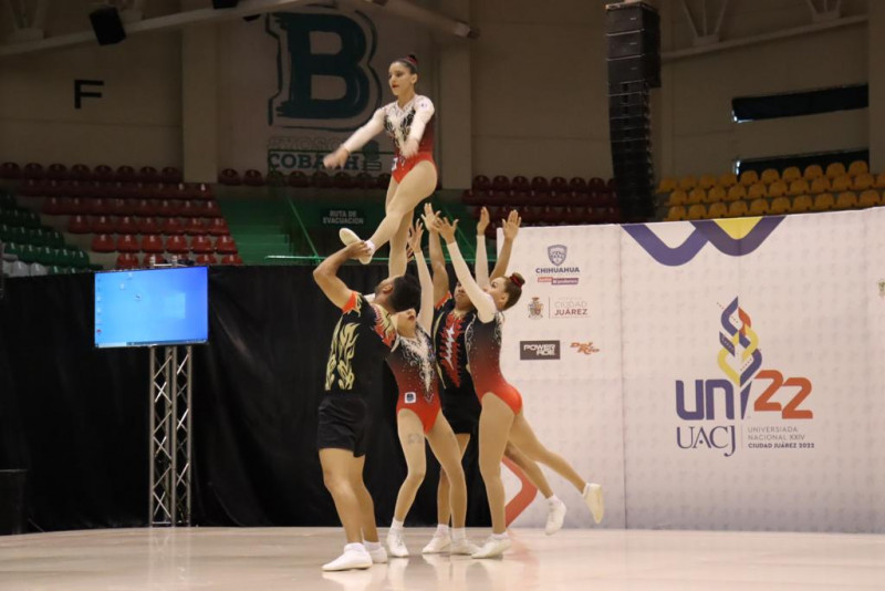 Águilas UAS avanza a finales en gimnasia aeróbica en la Universiada Nacional 2022