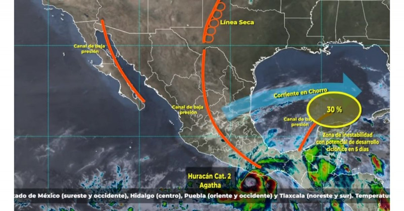 El huracán Ágatha impactará en las próximas horas a Oaxaca