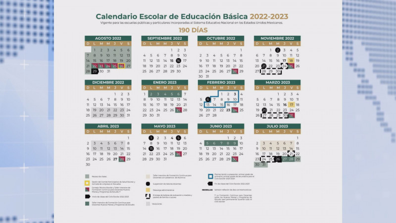Publica SEP calendario escolar 2022 – 2023.