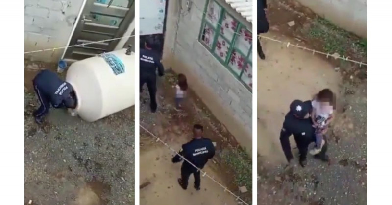 Padres abandonan a su hija de 5 años en un tinaco para ir a comprar gas