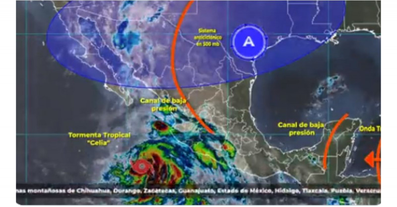 Se pronostican lluvias este viernes en Sinaloa y Sonora por "Celia"