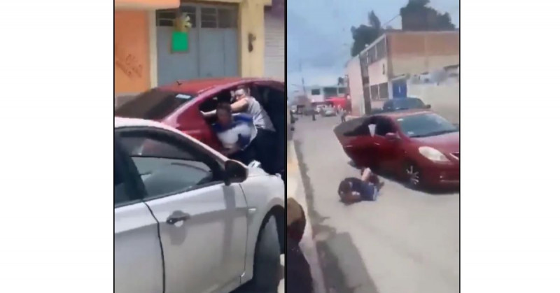 ¡De terror! Joven del Edomex salta del auto para librarse de secuestro (video)