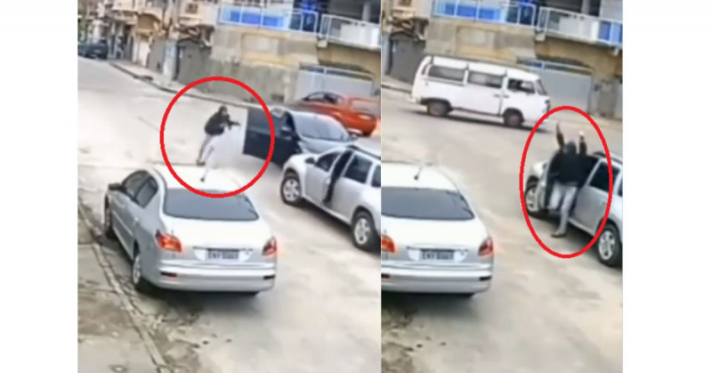 Ladrón roba auto, pero no puede manejarlo por ser manual (video)