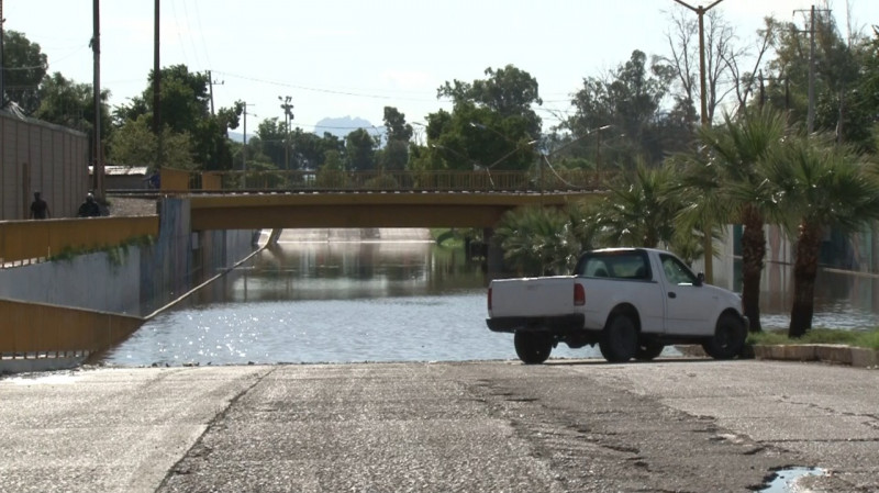 Una lluvia de 36 milímetros cayó en Cajeme durante la madrugada de este martes afectando la infraestructura del municipio afirman autoridades