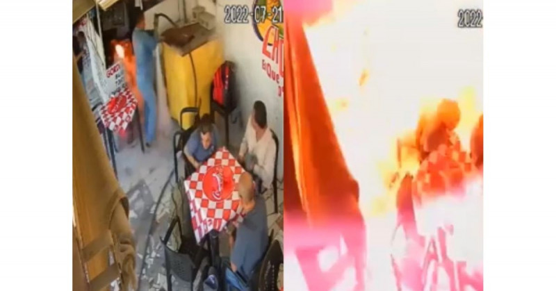 Error de gasero provocó un flamazo que mandó a cinco al hospital (video)