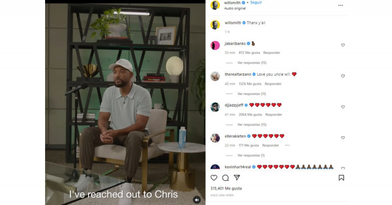 Will Smith pide disculpas a Chris Rock: "Me siento como un mierda" (video)