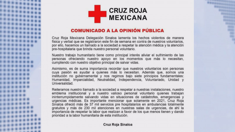 Cruz Roja llama a respetar al voluntariado ante agresiones