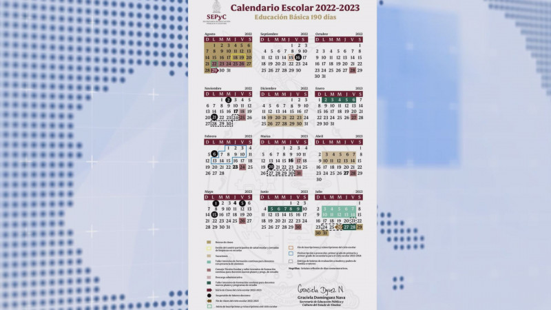 ¿Ya conoces el calendario escolar para el ciclo escolar 2022-2023?