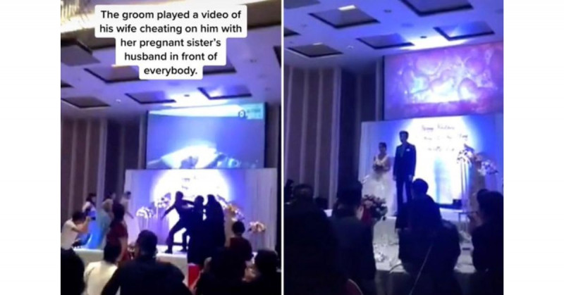 En su boda, hombre expuso video porno de su novia con el cuñado (video)