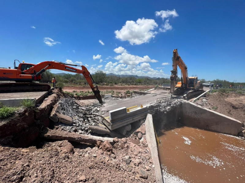 Avanzan trabajos de reparación de puentes colapsados en Guaymas-Empalme: gobernador Alfonso Durazo